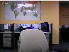 Call center freak gets naked at work