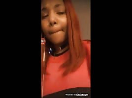 Ebony nipple slip on periscope