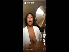 Naked & Tits Out on IG Live - BR1TT1SHR0X4NN3