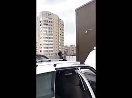 Fuck Outside Parking Garage