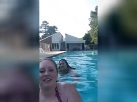 Scope 2 girls + 2 Boobbies on the pool
