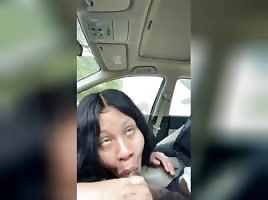 TEENAGER WITH GREEN EYES SUCKING DICK IN CAR
