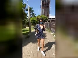 Cute Latina Thot Squirting in Public