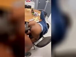 Bussin down coworker in breakroom