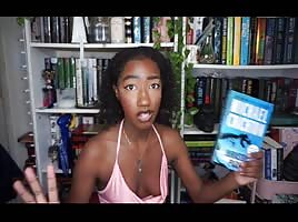 Cute black chick reviews books tit slip