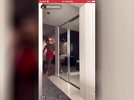 Accidently walks in topless during instagram live