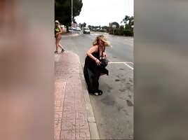 CHick falls down and the MOMMY MILKERS come out