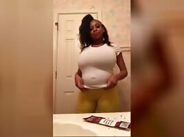I guess she was trying on bras lol