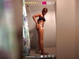 Shaking her fat booty on live