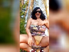 Big titty aunt in the woods