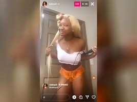 Tits Out Doing Hair 