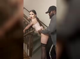 Backshots on steps 