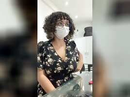Tits out in break room 